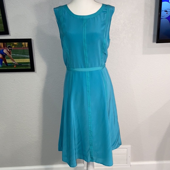 Talbots Turquoise Silk Dress - Picture 12 of 12